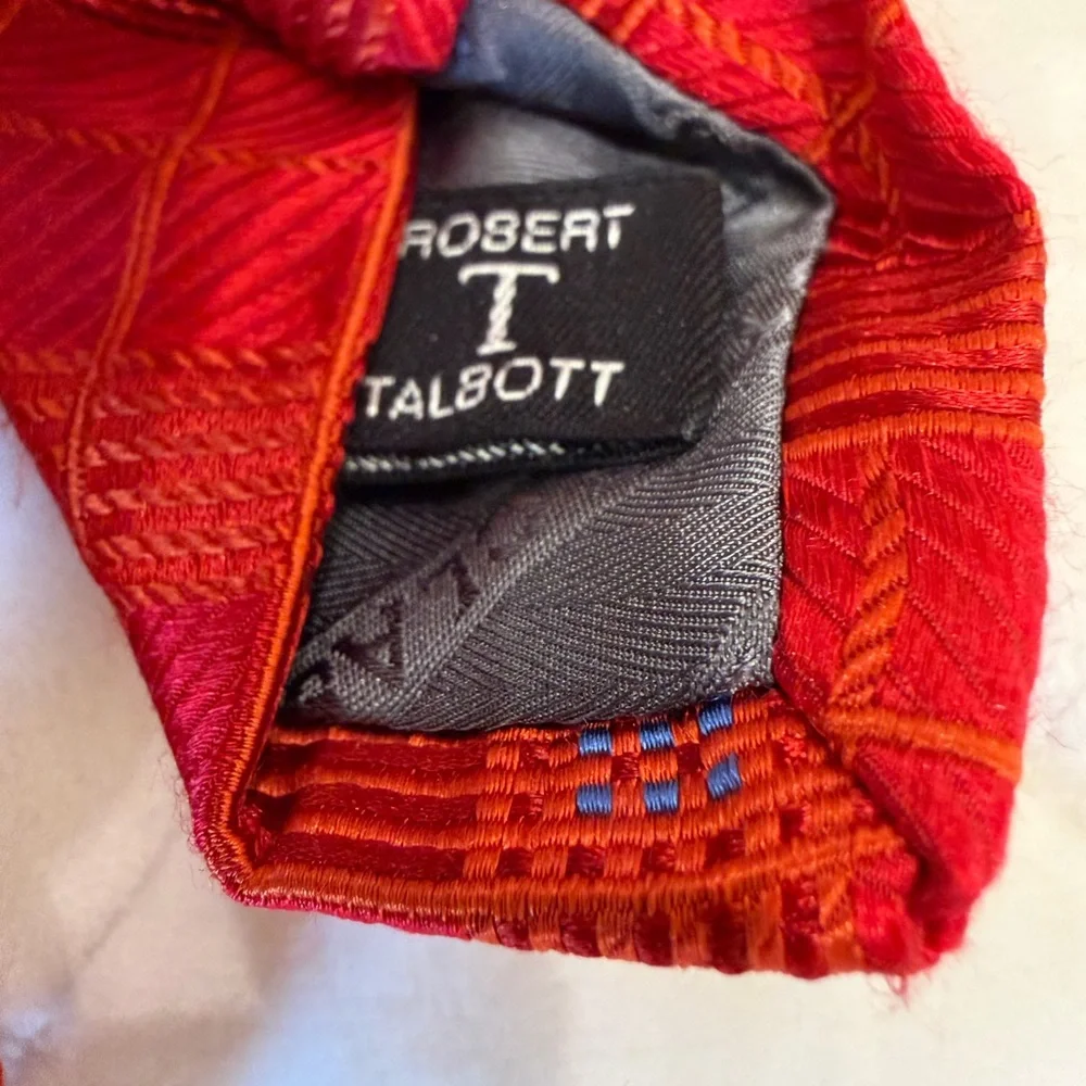 Robert Talbott Red Geometric Vintage Silk Neck tie